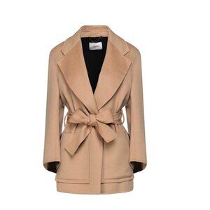 Dorothee Schumacher Women's Tan/Black Belted Coat designer size 3